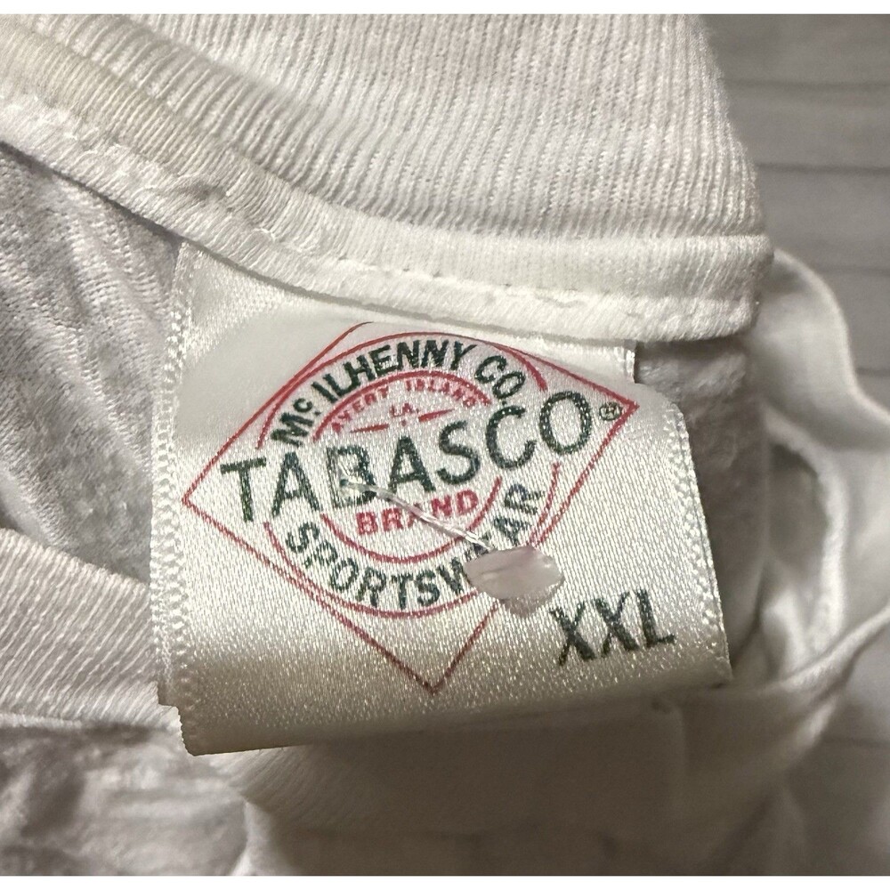 Vintage 90s Tabasco Hot Sauce Graphic T Shirt Rare Design Size 2XL XXL Defects - Picture 5 of 8